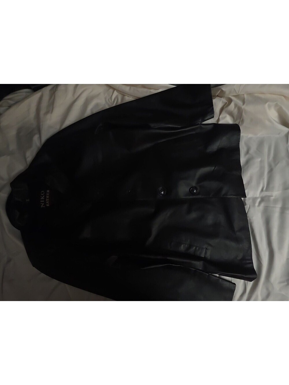 Niko Leather Black Genuine Leather Button Up Jacket